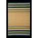 Faulkner 68790 Reversible RV Outdoor Patio Mat - Navy White Lime & Beige Striped Design - 9 x 12