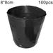 LA TALUS 100Pcs Plastic Pot Planting Flower Pot Nursery Planter Home Garden Supply Black 8*8cm