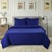Lux Decor Collection King Duvet Cover Set 3 Piece - Soft Brushed Microfiber Comforter Cover with 2 Pillow Shams - Zipper Closure Duvet Cover (King Navy Blue)