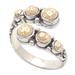 Shiny Gravel,'Sterling Silver Wrap Ring with 18k Gold Accents Made in Bali'