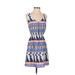 Jealous Tomato Casual Dress: Blue Aztec or Tribal Print Dresses - Women's Size Small