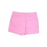 Lands' End Khaki Shorts: Pink Print Bottoms - Women's Size 0 Petite - Stonewash