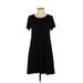 Old Navy Casual Dress - A-Line Scoop Neck Short sleeves: Black Print Dresses - Women's Size Small