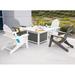 LuXeo Park City 42" Square Two-Tone Fire Pit Outdoor Table w/ 4 Balboa Folding Chairs Plastic in White | Wayfair 42-WGW-21-2W2G