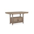 Lark Manor™ Arli Counter Height Extendable Pine Solid Wood Dining Table Wood in Brown/Green | 36 H in | Wayfair 90CA12D1179B4A95AD03E8CBC57ACB32