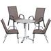 Hokku Designs Impossible Round 4 - Person 23.75" Long Outdoor Dining Set Metal in Gray | 23.75 W x 23.75 D in | Wayfair
