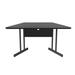 Inbox Zero High-Pressure Office Work Station Desk Wood/Metal in Brown | 29 H x 60 W x 30 D in | Wayfair 2E6BAE3FF92B43FC877BC3740C8302BC