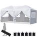 Quictent 10x20 Ft Ez Pop Up Canopy Wedding Party Tent with Sidewalls Folding Instant Canopy Tents for Outdoor Parties 6 Sand Bags Includedï¼ˆWhiteï¼‰