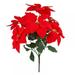 4pcs Artificial Poinsettia Flower 7 Heads Red Silk Fabric Poinsettia Bushes Poinsettia Floral Bouquet for Christmas Holiday Decor