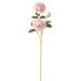 Waroomhouse 3 Branches 2 Big Heads 1 Small Bud Artificial Peony Realistic Green Leaves Non-withered Table Centerpiece Artificial Flower Wedding Decor