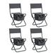 4-piece Folding Outdoor Chair with Storage Bag Portable Chair for indoor Outdoor Camping Picnics and Fishing Grey