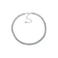 Anne Klein Silver Tone 15" Crystal Cup Chain Necklace, White