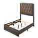 Red Barrel Studio® King Platform Bed Upholstered/Polyester in Brown | 53 H x 79 W x 87 D in | Wayfair ABB52B356E9B49A6A601251DD126715B