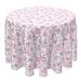 East Urban Home Fabric Textile Products, Inc. Round Tablecloth, 100% Cotton, 60 Round", Trendy Spring Floral Cotton Blend in Gray/Pink/White | Wayfair