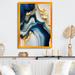 Willa Arlo™ Interiors Abstract Geode Gold & Blue Marble II - Print on Canvas Metal in Blue/White | 32 H x 16 W x 1 D in | Wayfair