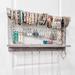 Gracie Oaks Wall Mounted Jewelry Rack w/ Detachable Bracelet Rod, Rack, & 16 Hooks Wood/Metal in White | 3.1 H x 16.5 W x 5.16 D in | Wayfair