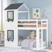 Muscotah Twin over Twin Standard Bunk Bed w/ Shelves by Harper Orchard Wood in White | 83.2 H x 41.7 W x 77.4 D in | Wayfair