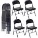 Inbox Zero Klinedinst Vinyl Padded Stackable Folding Chair Set of 4 Vinyl in Black | 30.71 H x 18.1 W x 18.1 D in | Wayfair