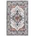 Blue/Brown 138 x 102 x 0.01 in Indoor Area Rug - DECOMALL Oriental Medallion Design Performance Machine Washable Area Rug Ivory/Orange/Multi Polyester | Wayfair