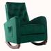 Gemma Violet Burien Rocking Chair Wood/Velvet/Solid Wood/Manufactured Wood in Brown/Green | 37 H x 26 W x 40 D in | Wayfair