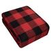 Gracie Oaks Ketilfrith Buffalo Cotton Blend Blanket Cotton blend in Red/Black | 90 H x 90 W in | Wayfair 18980AA8CABF437EBA4971847718AE25