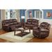 Winston Porter Fassett Reclining 3 Piece Living Room Set Faux Leather in Brown | 40 H x 87 W x 32 D in | Wayfair Living Room Sets