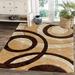 GLORY RUGS Area Rug 2x3 Brown Door Mat Modern Circles Soft Contemporary Floor Carpet Fluffy Texture for Indoor Living Dining Room and Bedroom Area