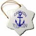 3dRose Captain Justin. Personalized quotes. Snowflake Ornament Porcelain 3-inch