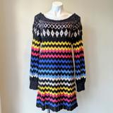 Anthropologie Dresses | Anthropologie Farm Rio Chevron Knit Midi Dress, M | Color: Black/Blue | Size: M