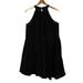 Free People Dresses | 8th Story Free People Palmer Silk Trapeze Halter Swing Dress W/ Pockets Size M | Color: Black | Size: M