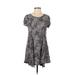 Silence and Noise Casual Dress - DropWaist: Gray Snake Print Dresses - Women's Size Medium