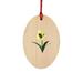 The Holiday Aisle® Yellow Flower Wooden Holiday Shaped Ornament Wood in Brown/Green/Yellow | 3 H x 3 W x 1 D in | Wayfair