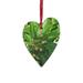 The Holiday Aisle® Seeds & Green Leaves Wooden Holiday Shaped Ornament Wood in Brown/Green/Red | 3 H x 3 W x 1 D in | Wayfair