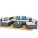 Latitude Run® Pjetur 6 Piece All Weather Wicker Sofa Seating Group w/ Cushions & Coffee Table - Blue Synthetic Wicker/All | Outdoor Furniture | Wayfair