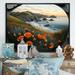 Rosecliff Heights Orange Flowers by the Coast III - Print on Canvas Metal in Blue/Green/Orange | 30 H x 40 W x 1.5 D in | Wayfair