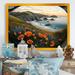 Rosecliff Heights Orange Flowers by the Coast III - Print on Canvas Metal in Blue/Green/Orange | 24 H x 32 W x 1 D in | Wayfair