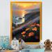Rosecliff Heights Orange Flowers by the Coast II - Print on Canvas Metal in Black/Gray/Orange | 32 H x 16 W x 1 D in | Wayfair
