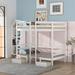 Golob Twin over Twin 2 Drawer Futon Bunk Bunk Bed & Mattress w/ Built-in-Desk by Harriet Bee Upholstered, in White | Wayfair