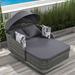 Red Barrel Studio® Anuksha 52.4" Wide Outdoor Wicker Patio Daybed w/ Cushions Wicker/Rattan in Gray | 49.6 H x 52.4 W x 79.9 D in | Wayfair