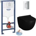 Grohe - Pack wc Bâti-support Rapid sl + wc sat Infinitio 2.0, Noir mat + Abattant frein de chute +