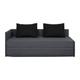 Banquette gigogne, 195 x 93 x 85, matelas Dunlopillo, gris-noir