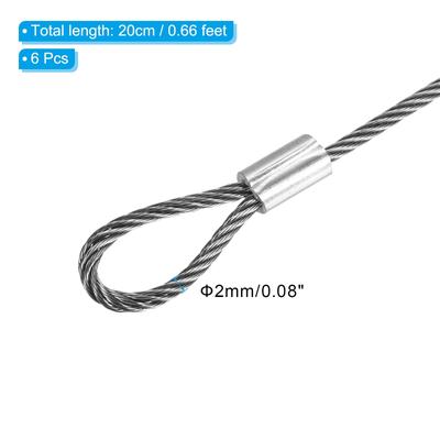 6Pcs Stage Lights Safety Cable 304 Stainless Steel Security Rope - Silver