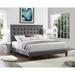 Ryan Velvet or Linen Button Tufted Platform Bed With Wooden Slats