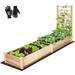 VIVOSUN Raised Garden Bed with Trellis for Vine Climbing 48.6 x 23.2 x 29.9 Inches Outdoor Wood Planter Box with Gloves and a Liner