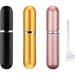 Spray Bottle Pink Black Yellow Bottle Perfume Travel Refillable Portable Mini Refillable Perfume Atomizer 5ml Little Perfume Spray Bottles Small Perfume Bottles With 1 Flat Tool(3+1 Pack)