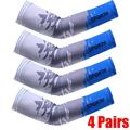 4Pairs Arm Sleeves UV Sun for Men Women Compression UV Sun Protection Arm Sleeves L - Blue