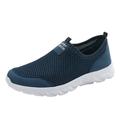 KaLI_store Slip On Sneakers Men Men s Fashion Sneakers Slip on Mens Casual Shoes Lightweight Walking Shoes for Men Stylish Sneaker Blue 8.5