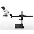 Vision Scientific Binocular Zoom Stereo Microscope 10x WF Eyepiece 0.7xâ€”4.5x Zoom Range 7xâ€”45x Magnification Range Gliding Arm Boom Stand 144-LED Four-Zone Ring Light with Intensity Control