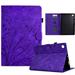 Tablet Case for Samsung Galaxy Tab A8 10.5 (2022) X200/X205 Embossed Pattern PU Leather Book Style Smart Auto Wake/Sleep Cover with Stand Card Slots Magnetic Clasp Shockproof Case Purple