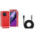 BD Flexible Cover Designed for OnePlus 11 5G Case - (Red) Slim TPU Armor Carbon Fiber Case with Digital LED Display Fast Charging USB-C to USB-C Cable (3.3 Feet)